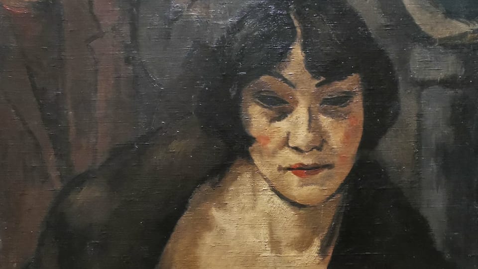 Eberl na téma Absint,  podobně jako Toulouse Lautrec a jeho Piják absintu | Foto: Petr Lukeš,  Radio Prague International