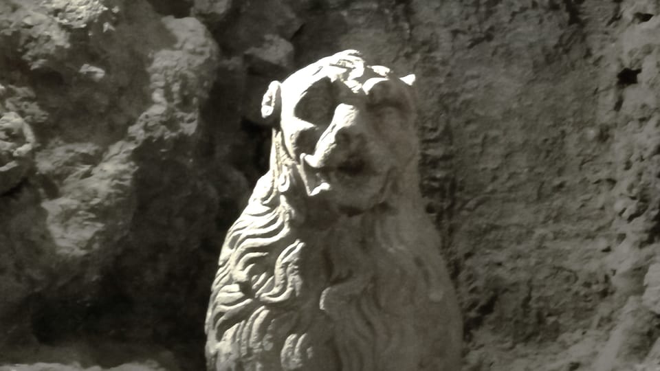 Heraldický lev v Grottě | Foto: Petr Lukeš,  Radio Prague International