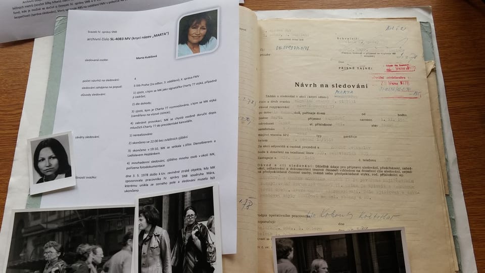 Spis StB o zpěvačce Martě Kubišové | Foto: Lída Křesťanová, Český rozhlas Spis StB o zpěvačce Martě Kubišové | Foto: Lída Křesťanová, Český rozhlas