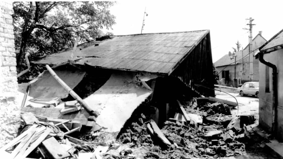 Následky povodně v Tlumačově 1997 | Foto: Roman Verner, Český rozhlas Následky povodně v Tlumačově 1997 | Foto: Roman Verner, Český rozhlas