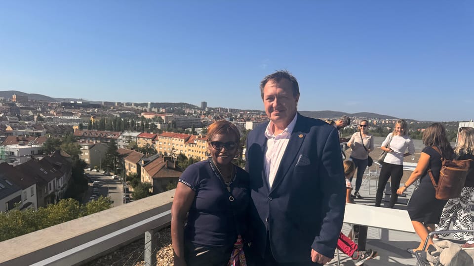 S rektorem univerzity Janem Maškem | Foto: Soukromý archiv Biruk Alemayehu