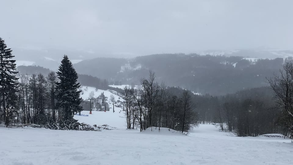 Jedna ze sjezdovek se upravuje jen občas pro adrenalinovější zážitek z lyžování | Foto: Hana Řeháková, Radio Prague International Jedna ze sjezdovek se upravuje jen občas pro adrenalinovější zážitek z lyžování | Foto: Hana Řeháková, Radio Prague International