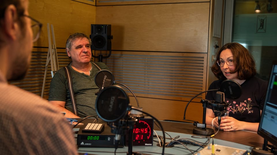 Krystyna Wanatowiczová a Jiří Zizler hosty Jiřího Pancíře ve studiu RPI | Foto: Hana Řeháková, Radio Prague International Krystyna Wanatowiczová a Jiří Zizler hosty Jiřího Pancíře ve studiu RPI | Foto: Hana Řeháková, Radio Prague International