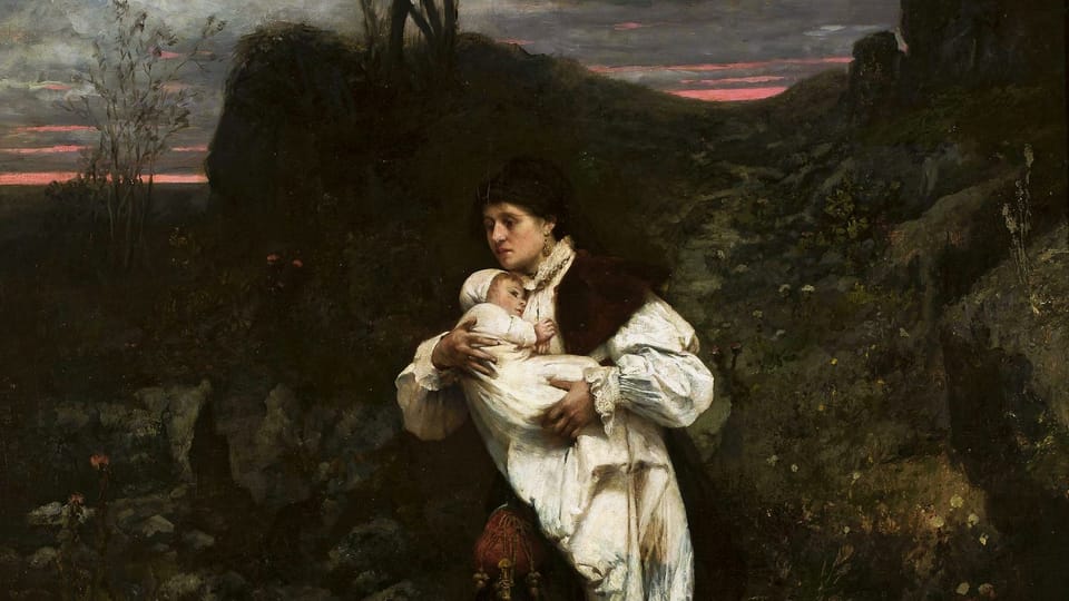 Václav Brožík: Žena s dítětem, zdroj: archiv Národního muzea ve Varšavě, Wikimedia Commons, CC0 Václav Brožík: Žena s dítětem, zdroj: archiv Národního muzea ve Varšavě, Wikimedia Commons, CC0