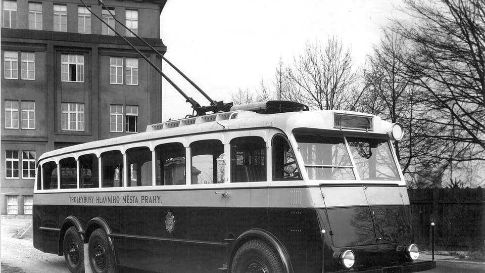 Nový trolejbus Škoda Tr1 vyrobený pro první trolejbusovou trať v Praze v roce 1936 | Foto: DPMP Nový trolejbus Škoda Tr1 vyrobený pro první trolejbusovou trať v Praze v roce 1936 | Foto: DPMP