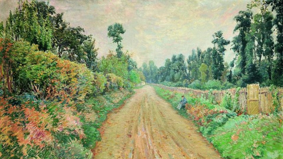 Cesta v Giverny  (Claude Monet při odpočinku na cestě),  1894
