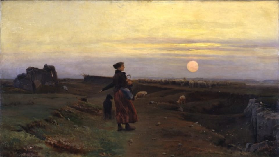 Václav Brožík: Bretaňská krajina s pasačkou, zdroj: Wikimedia Commons, CC0 Václav Brožík: Bretaňská krajina s pasačkou, zdroj: Wikimedia Commons, CC0