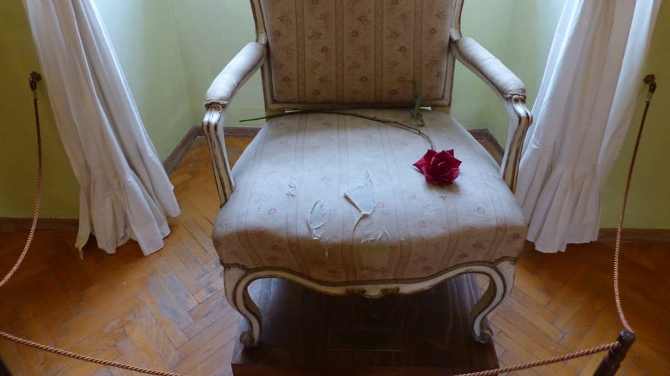 V tomto křesle údajně skonal Casanova, foto: Klára Stejskalová V tomto křesle údajně skonal Casanova, foto: Klára Stejskalová