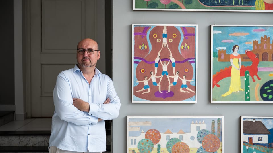 Galerista a autor výstavy Nalezený malíř Josef Kotrba | Foto: René Volfík,  Arthouse Hejtmánek