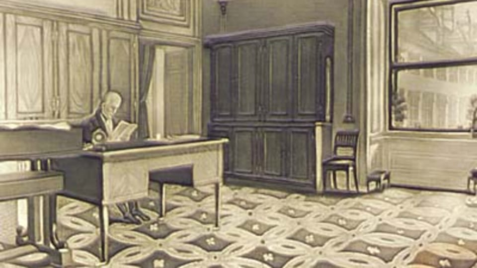 František Josef I. ve své pracovně František Josef I. ve své pracovně
