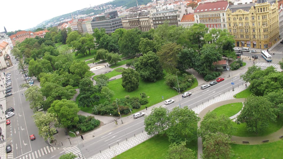 Karlovo náměstí z věže Novoměstské radnice,  foto: Kristýna Maková