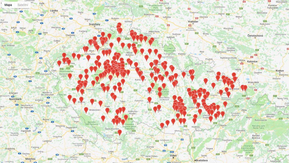 Mapa dárců Mapa dárců