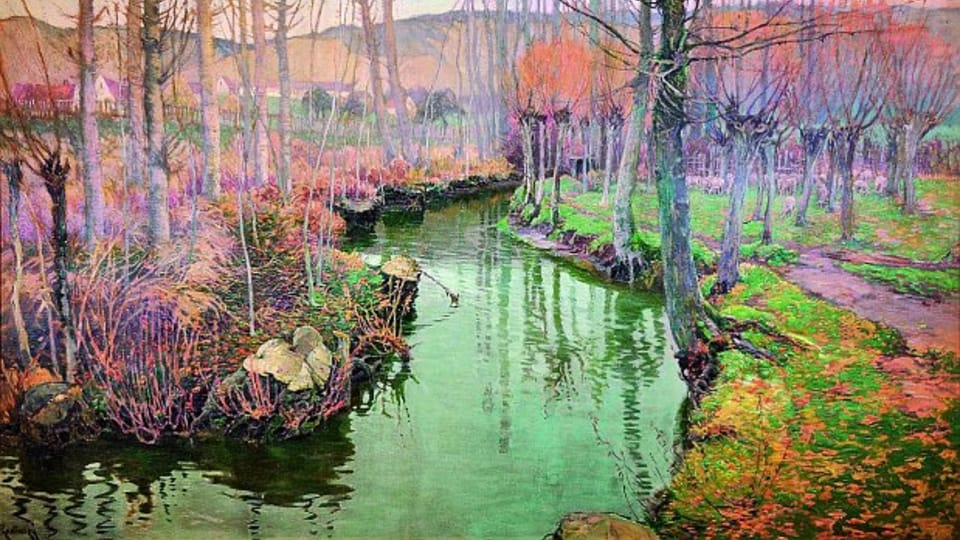 Pastva (Potok v Giverny v Normandii, Podzimní nálada), před rokem 1899 Pastva (Potok v Giverny v Normandii, Podzimní nálada), před rokem 1899