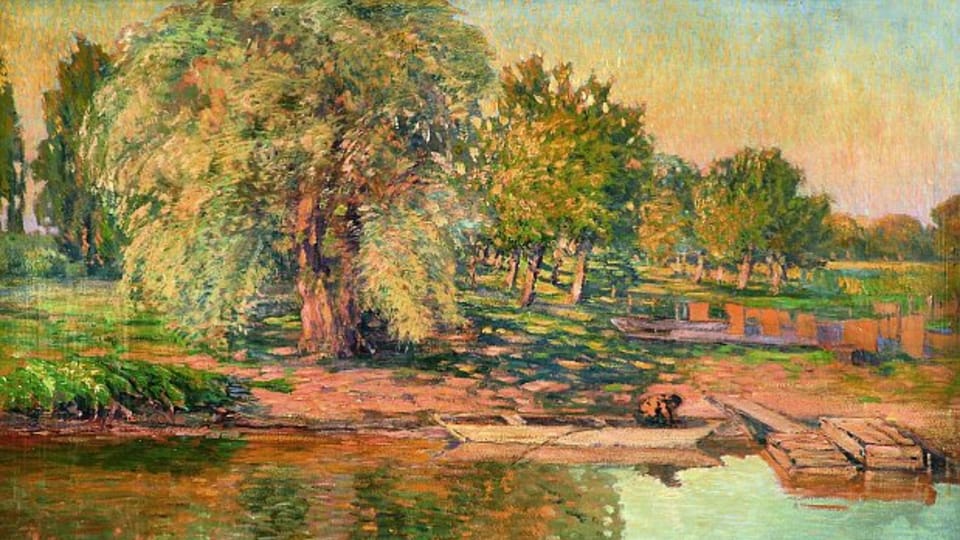 Rybář s pramicí, kolem 1900 Rybář s pramicí, kolem 1900