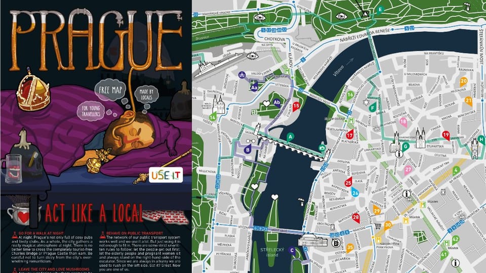 Mapa Prahy,  foto: web USE-IT