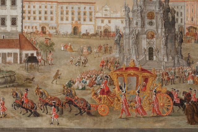 Slavnostní vjezd kardinála Ferdinanda Julia Troyera z Troyersteinu do Olomouce  (František Vavřinec Korompay,  okruh,  1783)  | Foto: Muzeum umění Olomouc
