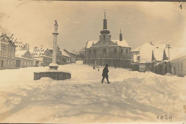 Mnichovice,  zima 1929 | Foto: archiv města Mnichovice
