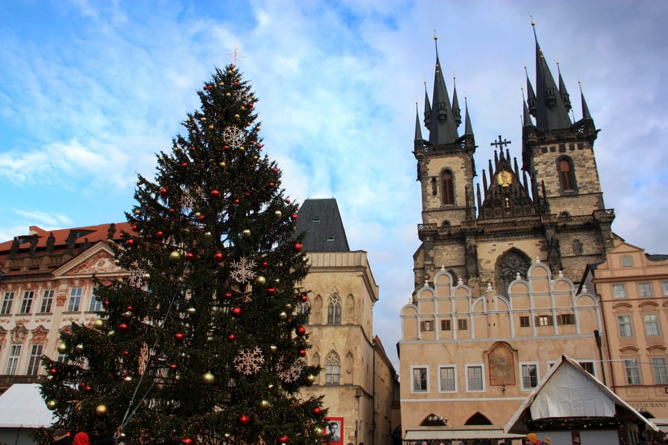 Vánoční strom na Staroměstském náměstí v Praze | Foto: Barbora Němcová, Radio Prague International Vánoční strom na Staroměstském náměstí v Praze | Foto: Barbora Němcová, Radio Prague International