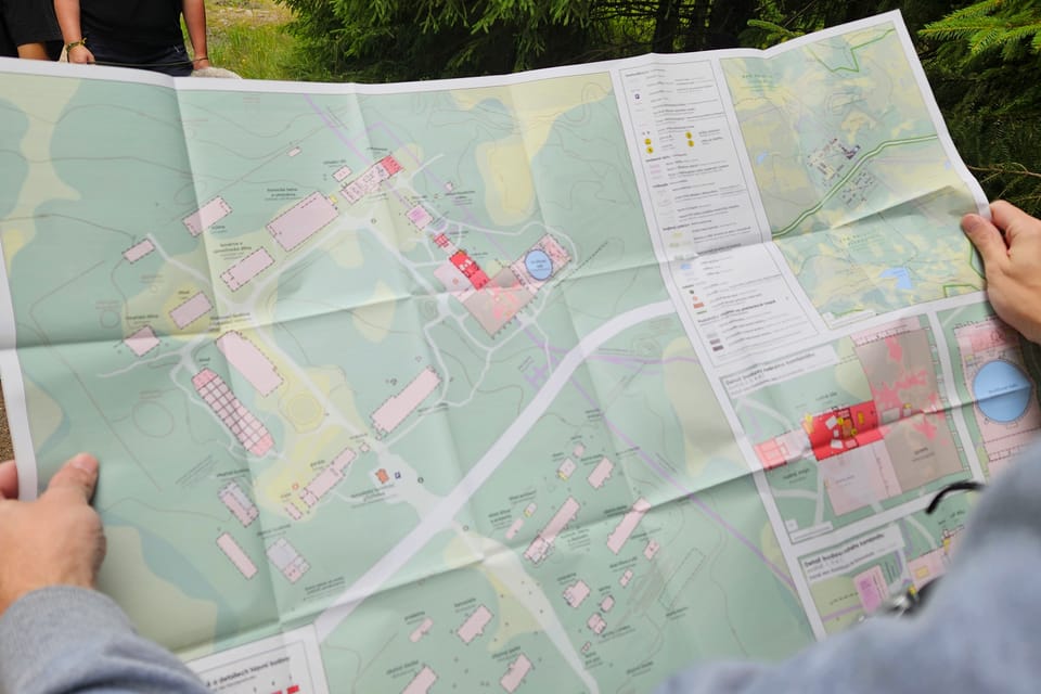 Podrobná mapa areálu bývalého dolu Sauersack | Foto: Štěpánka Budková, Radio Prague International Podrobná mapa areálu bývalého dolu Sauersack | Foto: Štěpánka Budková, Radio Prague International