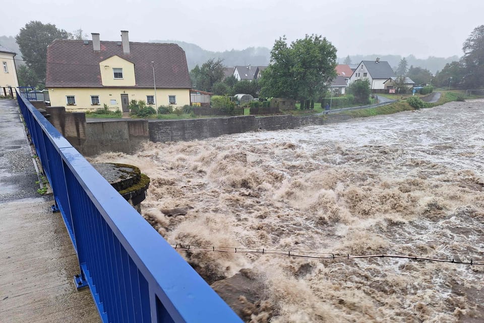 Řeka Bělá v Mikulovicích na Jesenicku v sobotu dopoledne | Foto: Josef Čermák,  Český rozhlas