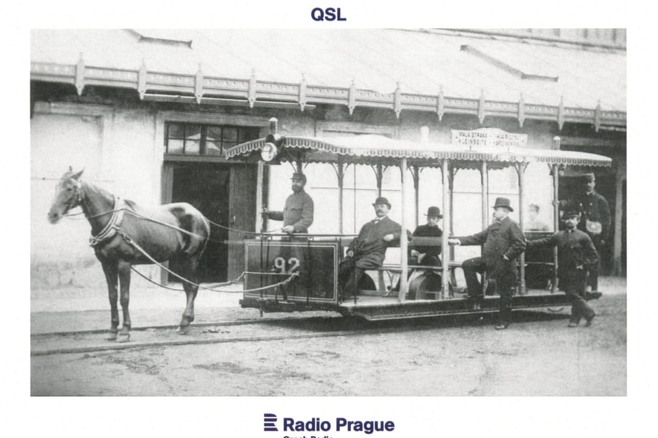 Koněspřežná tramvaj v Praze uvedená do provozu v roce 1875, foto: Dopravní podnik hlavního města Prahy Koněspřežná tramvaj v Praze uvedená do provozu v roce 1875, foto: Dopravní podnik hlavního města Prahy